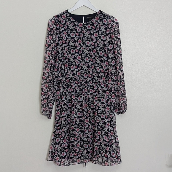 Banana Republic Factory Dresses & Skirts - Banana Republic Dress Large Floral Blue Dress Fit And Flare